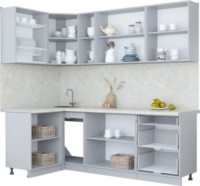 Кухонный гарнитур Интерлиния Мила Пластик 1.2x2.3