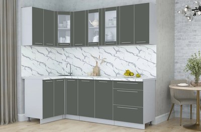 Кухонный гарнитур Интерлиния Мила Пластик 1.2x2.3