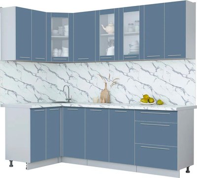 Кухонный гарнитур Интерлиния Мила Пластик 1.2x2.4 - фото