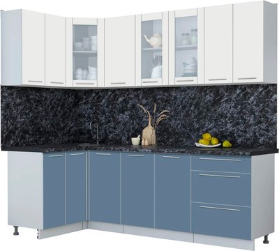 Кухонный гарнитур Интерлиния Мила Пластик 1.2x2.4 - фото