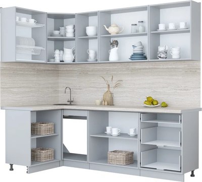 Кухонный гарнитур Интерлиния Мила Пластик 1.2x2.4
