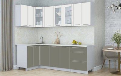 Кухонный гарнитур Интерлиния Мила Пластик 1.2x2.4