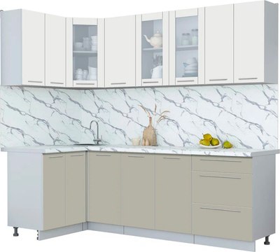 Кухонный гарнитур Интерлиния Мила Пластик 1.2x2.4 - фото