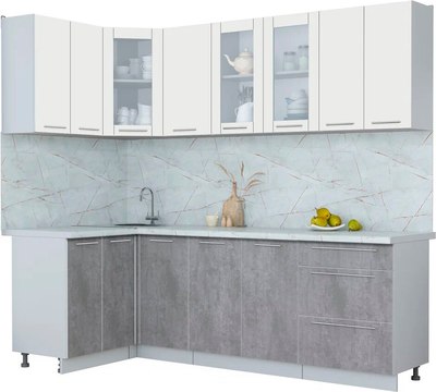 Кухонный гарнитур Интерлиния Мила Пластик 1.2x2.4 - фото