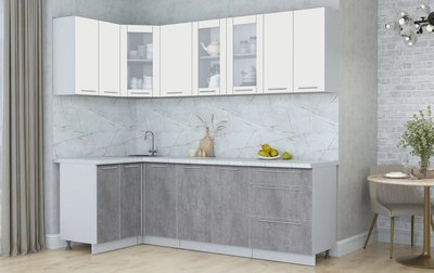 Кухонный гарнитур Интерлиния Мила Пластик 1.2x2.4