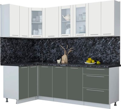 Кухонный гарнитур Интерлиния Мила Пластик 1.2x2.4 - фото