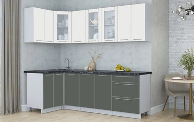 Кухонный гарнитур Интерлиния Мила Пластик 1.2x2.4