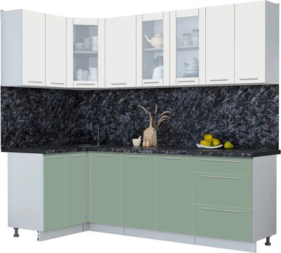 Кухонный гарнитур Интерлиния Мила Пластик 1.2x2.4 - фото