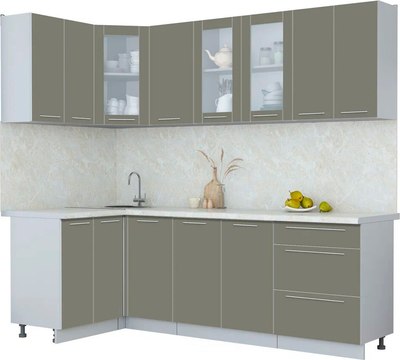 Кухонный гарнитур Интерлиния Мила Пластик 1.2x2.4 - фото