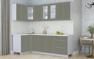 Кухонный гарнитур Интерлиния Мила Пластик 1.2x2.4