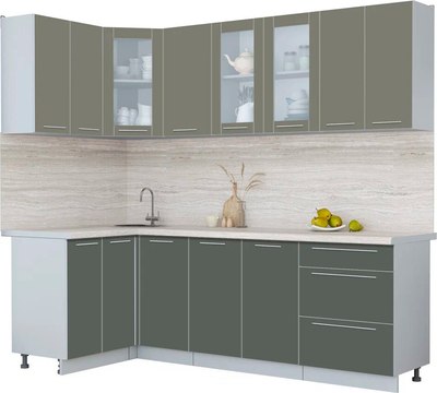 Кухонный гарнитур Интерлиния Мила Пластик 1.2x2.4 - фото