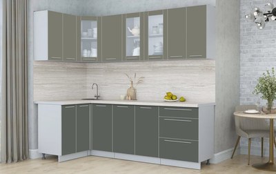 Кухонный гарнитур Интерлиния Мила Пластик 1.2x2.4