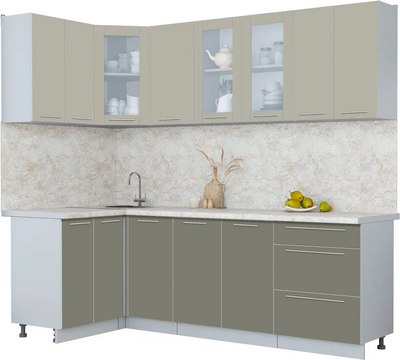 Кухонный гарнитур Интерлиния Мила Пластик 1.2x2.4 - фото