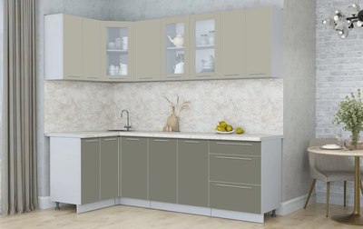 Кухонный гарнитур Интерлиния Мила Пластик 1.2x2.4