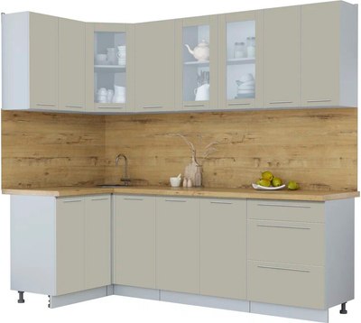 Кухонный гарнитур Интерлиния Мила Пластик 1.2x2.4 - фото