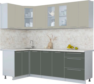 Кухонный гарнитур Интерлиния Мила Пластик 1.2x2.4 - фото