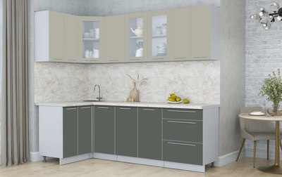 Кухонный гарнитур Интерлиния Мила Пластик 1.2x2.4