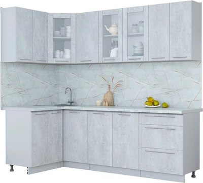 Кухонный гарнитур Интерлиния Мила Пластик 1.2x2.4 - фото