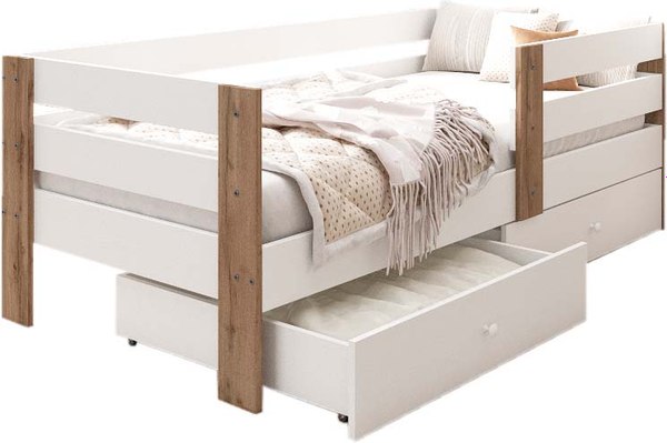 Кровать-тахта детская EcoWood Атланта-2 с ящиками 80х160 / ECO.001.00051.80-160.101SE/376WML - фото