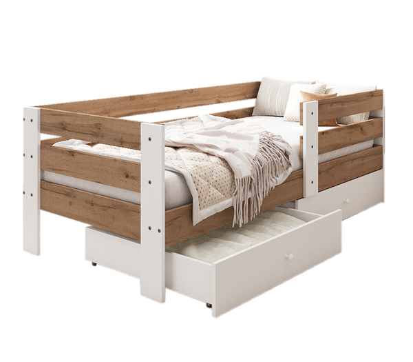 Кровать-тахта детская EcoWood Атланта-2 с ящиками 80х160 / ECO.001.00051.80-160.376WML/101SE - фото