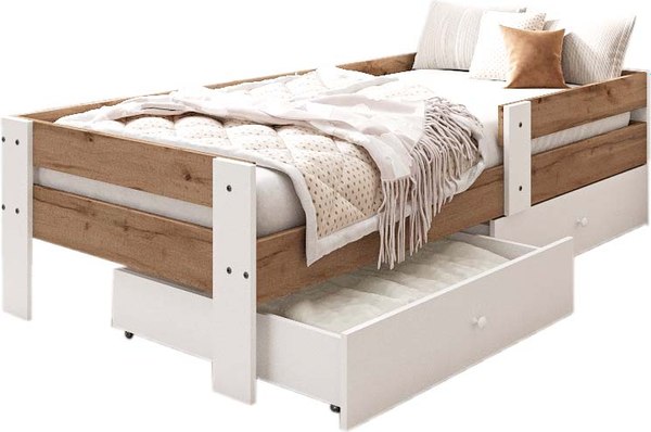 Кровать-тахта детская EcoWood Барселона-2 с ящиками 80х160 / ECO.001.00053.80-160.376WML/101SE - фото