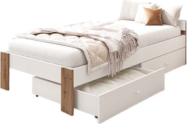 Односпальная кровать EcoWood Денвер-2 с ящиками 80х180 / ECO.001.00057.80-180.101SE/376WML - фото