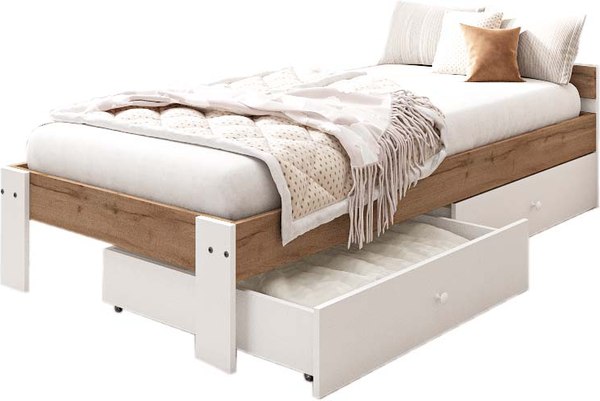 Односпальная кровать EcoWood Денвер-2 с ящиками 80х200 / ECO.001.00057.80-200.376WML/101SE - фото