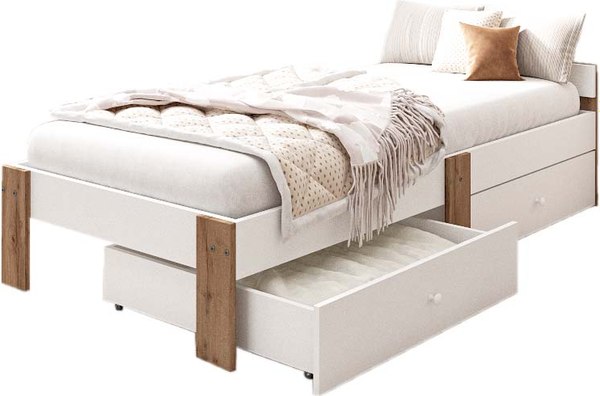 Односпальная кровать EcoWood Екта-2 с ящиками 80х180 / ECO.001.00059.80-180.101SE/376WML - фото