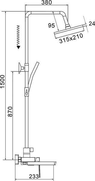 Душевая система со смесителем Rose R1836