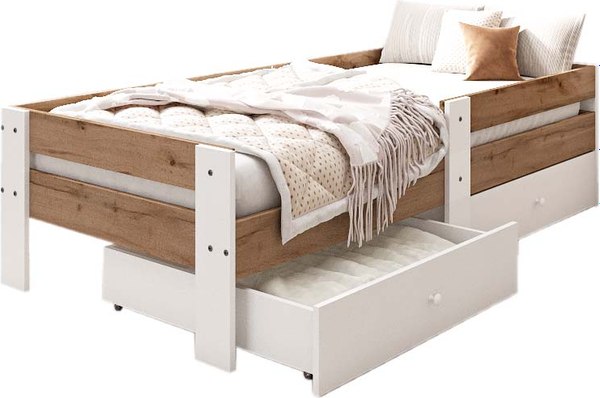 Кровать-тахта детская EcoWood Флорида-2 с ящиками 80х160 / ECO.001.00061.80-160.376WML/101SE - фото