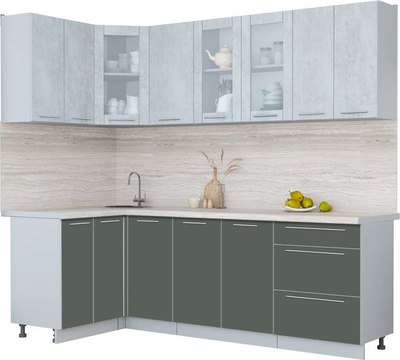 Кухонный гарнитур Интерлиния Мила Пластик 1.2x2.4 - фото