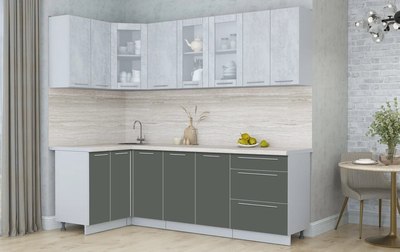 Кухонный гарнитур Интерлиния Мила Пластик 1.2x2.4