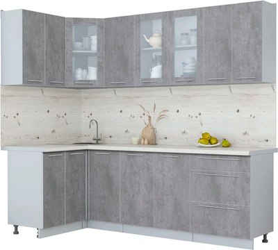 Кухонный гарнитур Интерлиния Мила Пластик 1.2x2.4 - фото