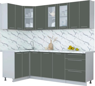 Кухонный гарнитур Интерлиния Мила Пластик 1.2x2.4 - фото