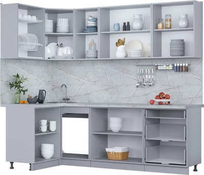 Кухонный гарнитур Интерлиния Мила Пластик 1.2x2.4