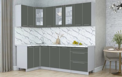Кухонный гарнитур Интерлиния Мила Пластик 1.2x2.4