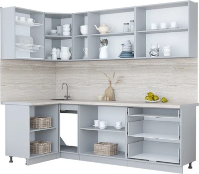 Кухонный гарнитур Интерлиния Мила Пластик 1.2x2.5