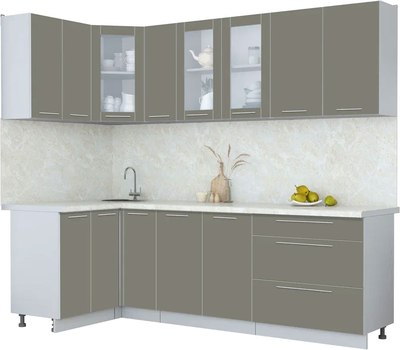 Кухонный гарнитур Интерлиния Мила Пластик 1.2x2.5 - фото