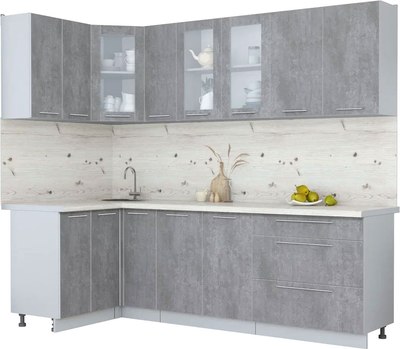 Кухонный гарнитур Интерлиния Мила Пластик 1.2x2.5 - фото