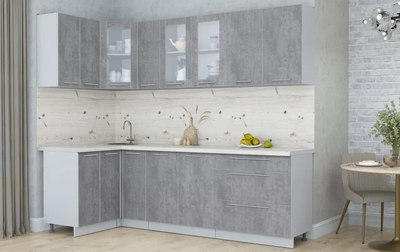 Кухонный гарнитур Интерлиния Мила Пластик 1.2x2.5