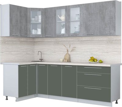 Кухонный гарнитур Интерлиния Мила Пластик 1.2x2.5 - фото