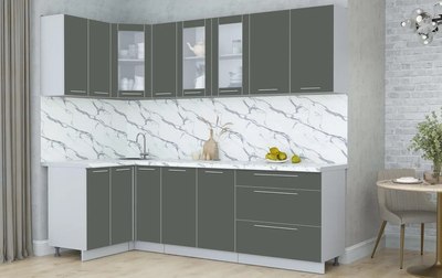 Кухонный гарнитур Интерлиния Мила Пластик 1.2x2.5
