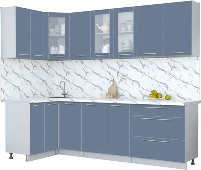 Кухонный гарнитур Интерлиния Мила Пластик 1.2x2.6 - фото