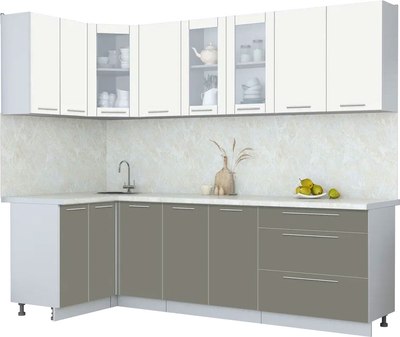 Кухонный гарнитур Интерлиния Мила Пластик 1.2x2.6 - фото
