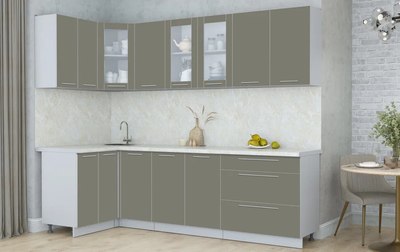 Кухонный гарнитур Интерлиния Мила Пластик 1.2x2.6