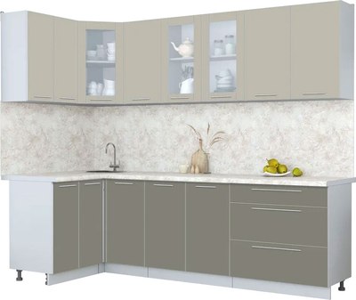 Кухонный гарнитур Интерлиния Мила Пластик 1.2x2.6 - фото