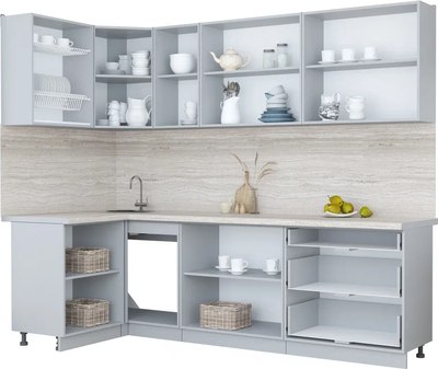 Кухонный гарнитур Интерлиния Мила Пластик 1.2x2.6