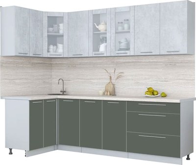 Кухонный гарнитур Интерлиния Мила Пластик 1.2x2.6 - фото