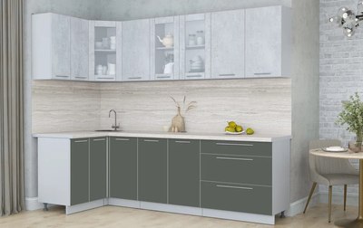 Кухонный гарнитур Интерлиния Мила Пластик 1.2x2.6