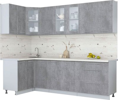 Кухонный гарнитур Интерлиния Мила Пластик 1.2x2.6 - фото
